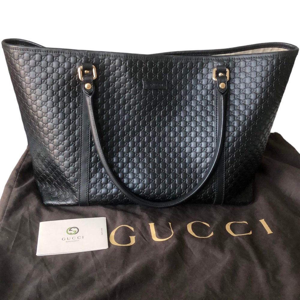 Gucci GG Embossed Black Medium Tote